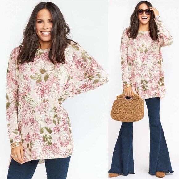 Show Me Your Mumu Bermuda Pink Floral Knit Light Sweater , Size S - Picture 12 of 12